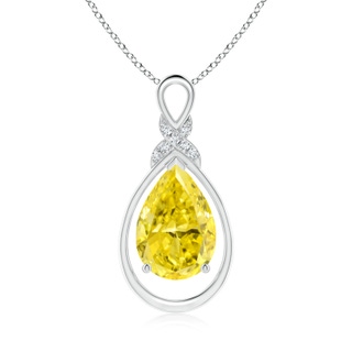12x8mm Labgrown Lab-Grown Fancy Intense Yellow Diamond Infinity Pendant with 'X' Motif in P950 Platinum