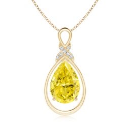 Infinity Yellow Gold Lab Grown Yellow Diamond Necklaces & Pendants