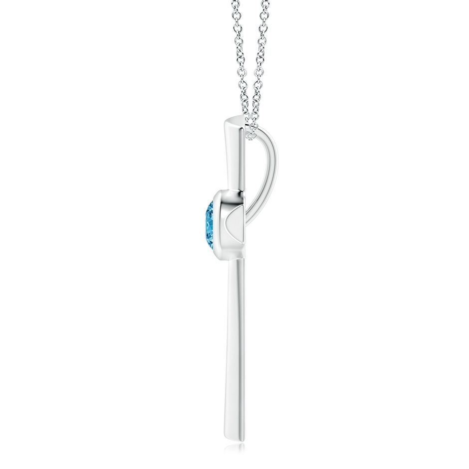 6.4mm Labgrown Solitaire Lab-Grown Fancy Intense Blue Diamond Cross Pendant in White Gold side 199