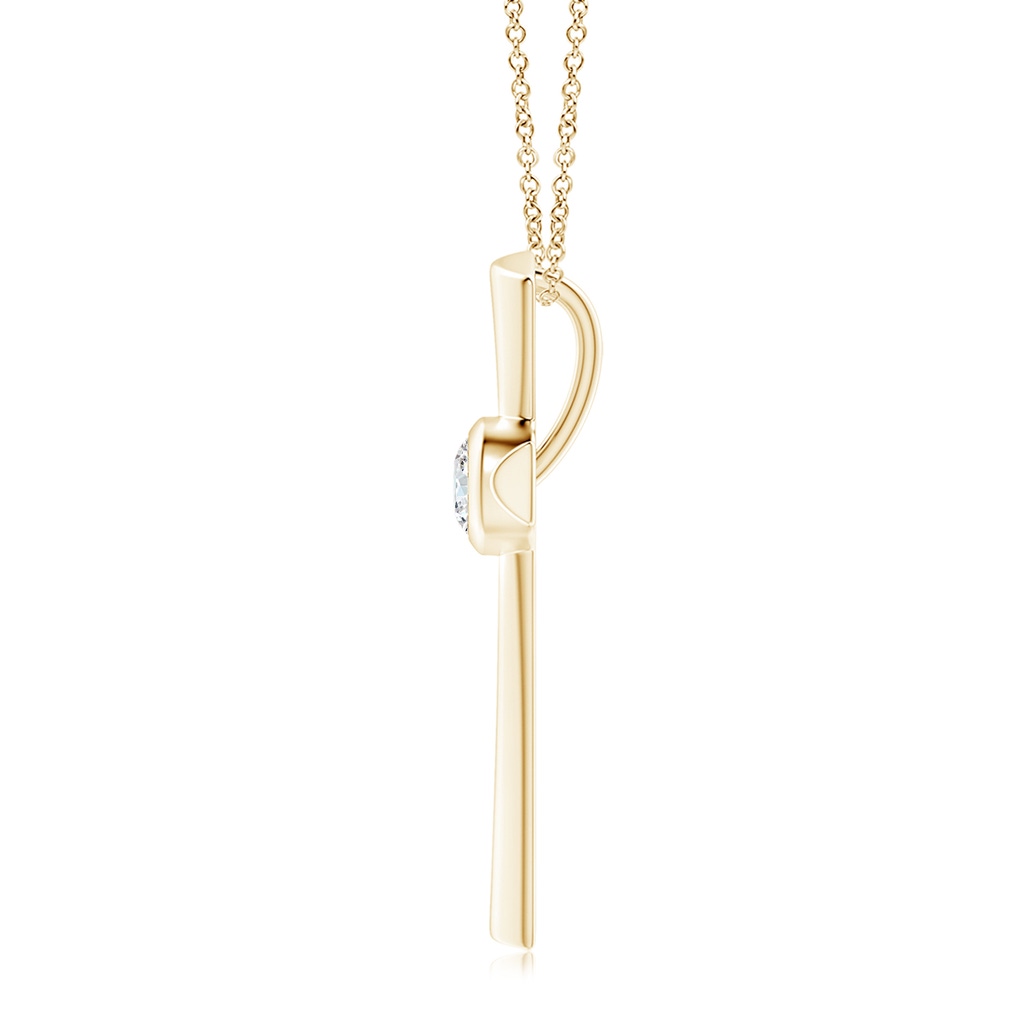 5.1mm FGVS Lab-Grown Solitaire Diamond Cross Pendant in Yellow Gold - side 199