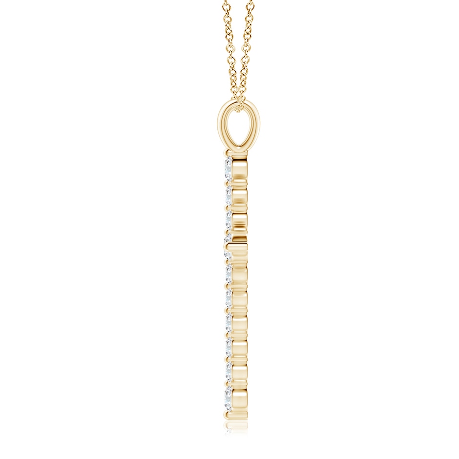 2.8mm FGVS Lab-Grown Floating Round Diamond Dotted Cross Pendant in Yellow Gold side 199