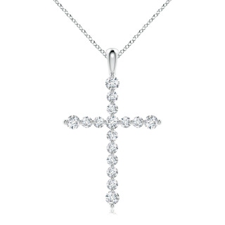 3.3mm FGVS Lab-Grown Floating Round Diamond Dotted Cross Pendant in P950 Platinum