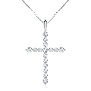 3.6mm FGVS Lab-Grown Floating Round Diamond Dotted Cross Pendant in P950 Platinum