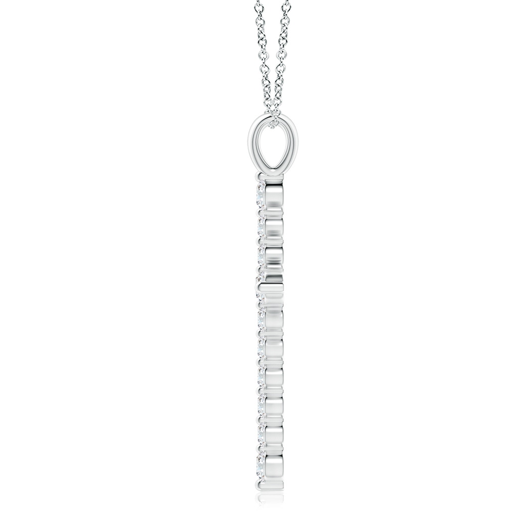 3.6mm FGVS Lab-Grown Floating Round Diamond Dotted Cross Pendant in White Gold - side 199