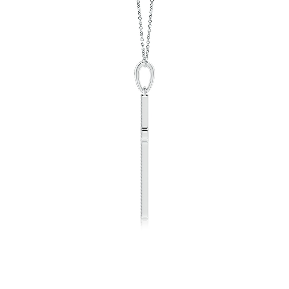 2.8mm FGVS Lab-Grown Milgrain-Edged Diamond Latin Cross Pendant in 18K White Gold side 199