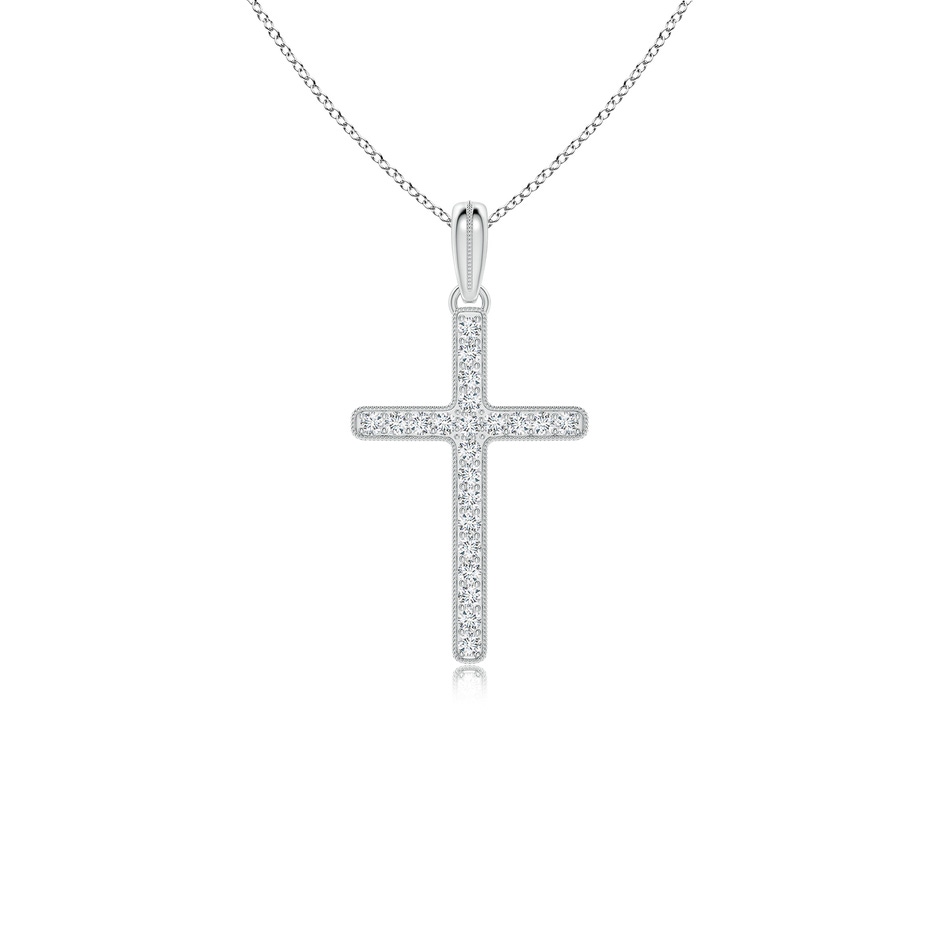 2mm FGVS Lab-Grown Milgrain-Edged Diamond Latin Cross Pendant in P950 Platinum 