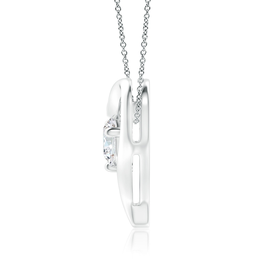 7.4mm FGVS Lab-Grown Solitaire Diamond Ribbon Heart Pendant in White Gold side 199