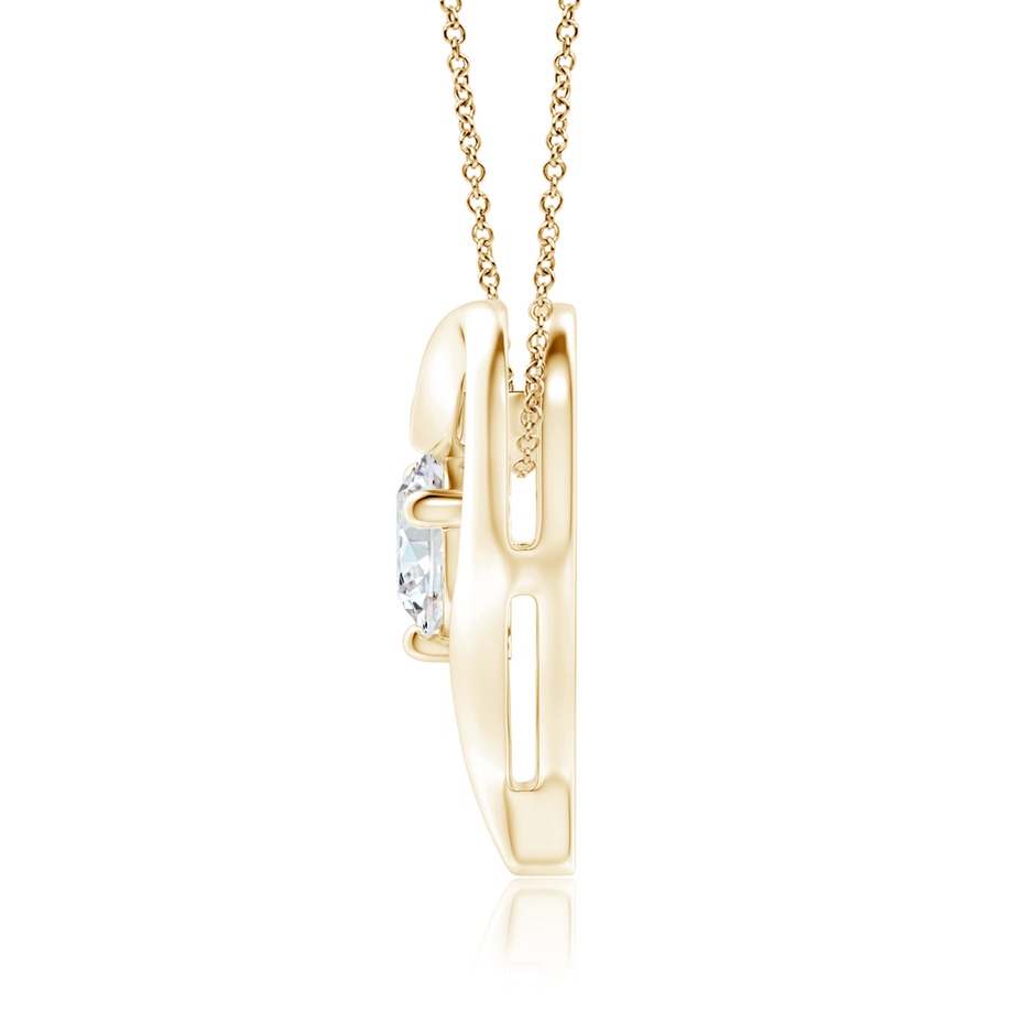 7.4mm FGVS Lab-Grown Solitaire Diamond Ribbon Heart Pendant in Yellow Gold side 199