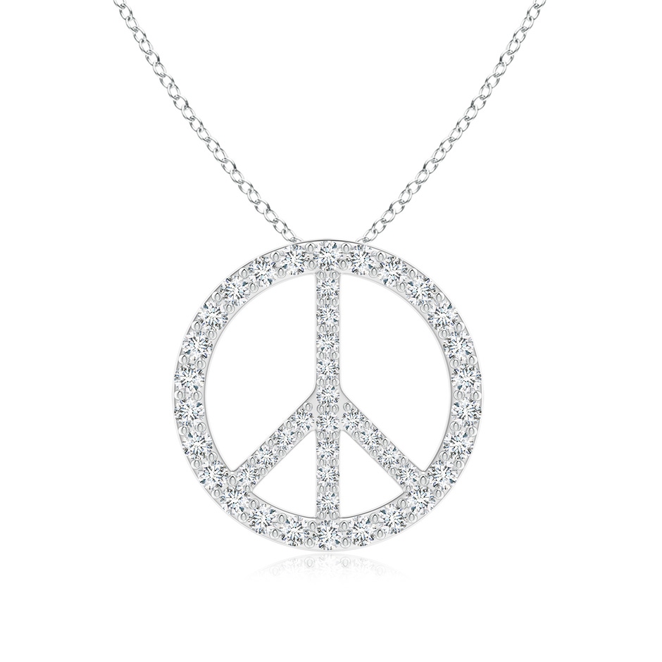 1.9mm FGVS Lab-Grown Prong-Set Diamond Peace Sign Pendant in White Gold 