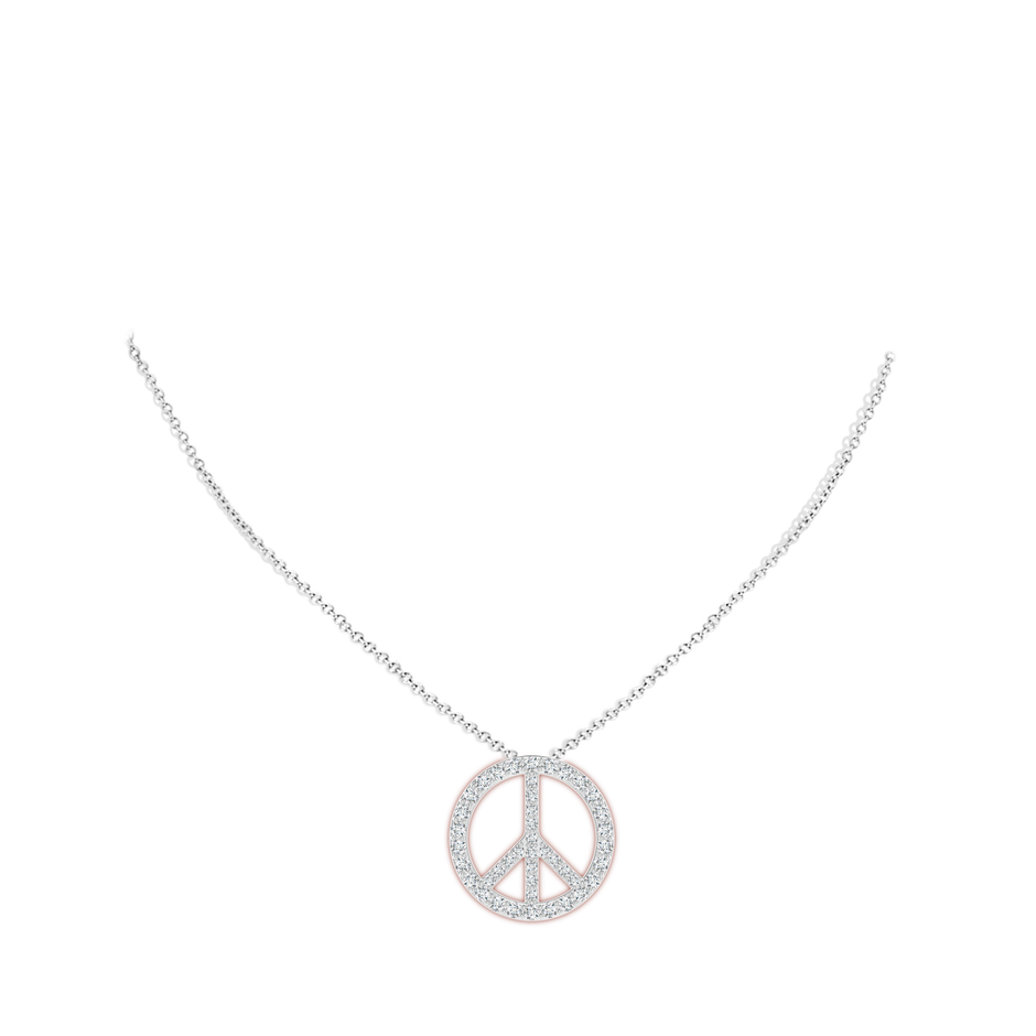 1.9mm FGVS Lab-Grown Prong-Set Diamond Peace Sign Pendant in White Gold pen