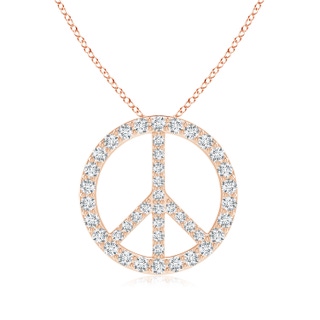 2.4mm FGVS Lab-Grown Prong-Set Diamond Peace Sign Pendant in 18K Rose Gold