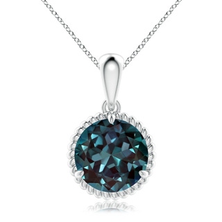 10mm Labgrown Rope-Framed Claw-Set Lab-Grown Alexandrite Solitaire Pendant in P950 Platinum