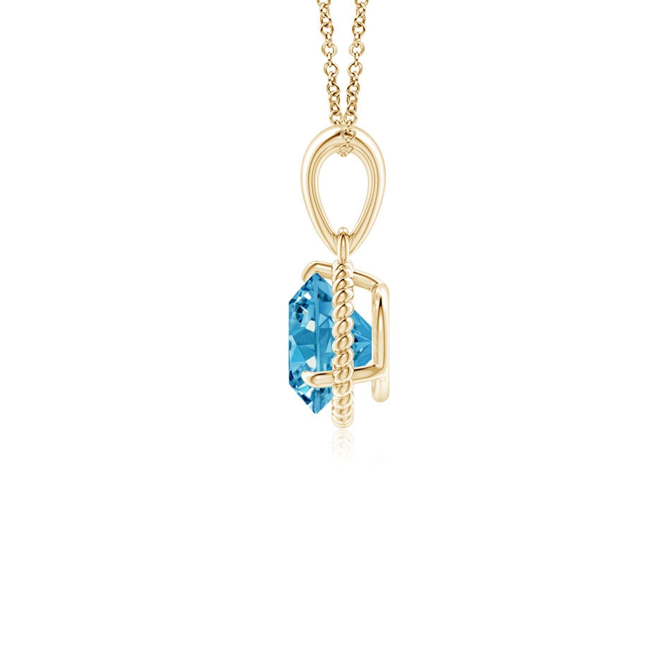 6.4mm Labgrown Rope-Framed Claw-Set Lab-Grown Fancy Intense Blue Diamond Solitaire Pendant in Yellow Gold side 199