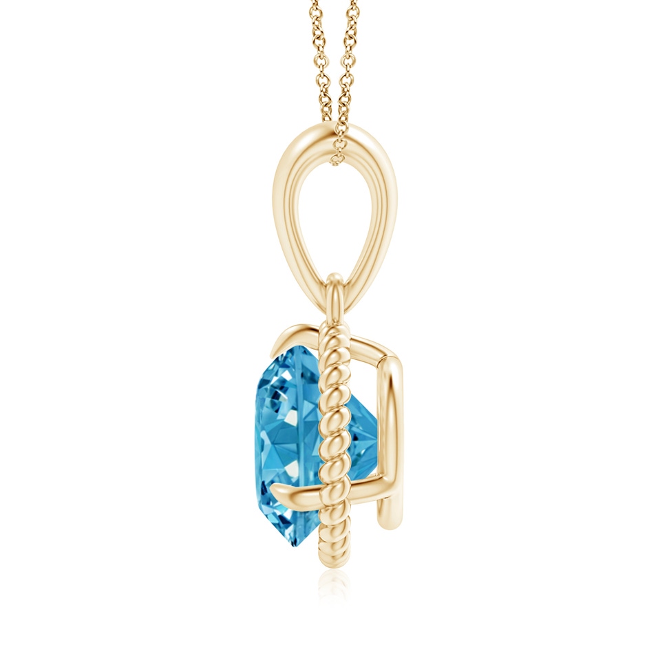 8.1mm Labgrown Rope-Framed Claw-Set Lab-Grown Fancy Intense Blue Diamond Solitaire Pendant in Yellow Gold side 199