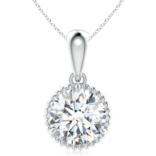 10.1mm FGVS Lab-Grown Rope-Framed Claw-Set Diamond Solitaire Pendant in P950 Platinum