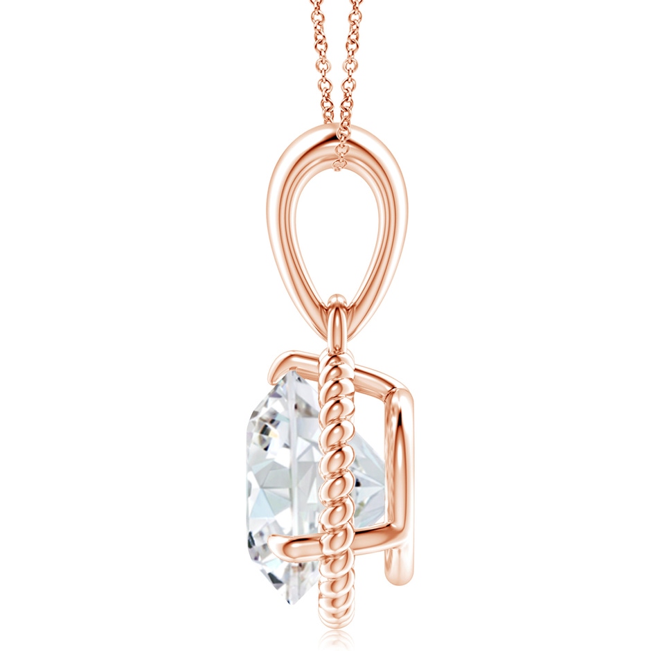 10.1mm FGVS Lab-Grown Rope-Framed Claw-Set Diamond Solitaire Pendant in Rose Gold side 199