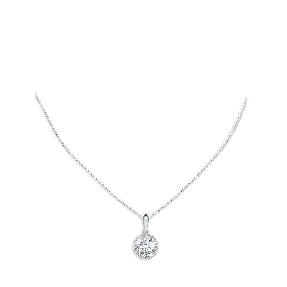 10.1mm FGVS Lab-Grown Rope-Framed Claw-Set Diamond Solitaire Pendant in White Gold pen