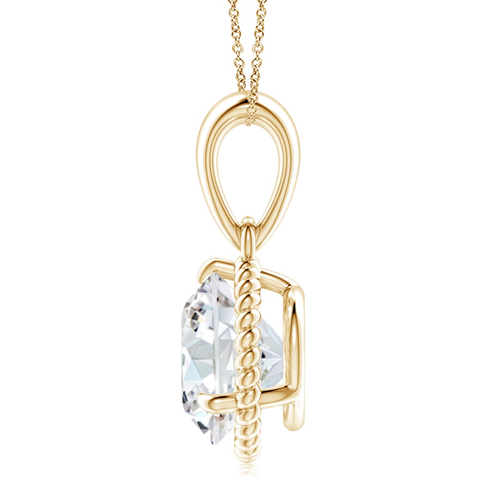 10.1mm FGVS Lab-Grown Rope-Framed Claw-Set Diamond Solitaire Pendant in Yellow Gold side 199