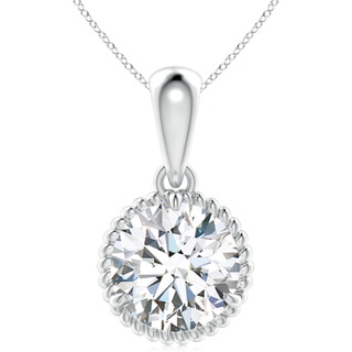 11.1mm FGVS Lab-Grown Rope-Framed Claw-Set Diamond Solitaire Pendant in P950 Platinum