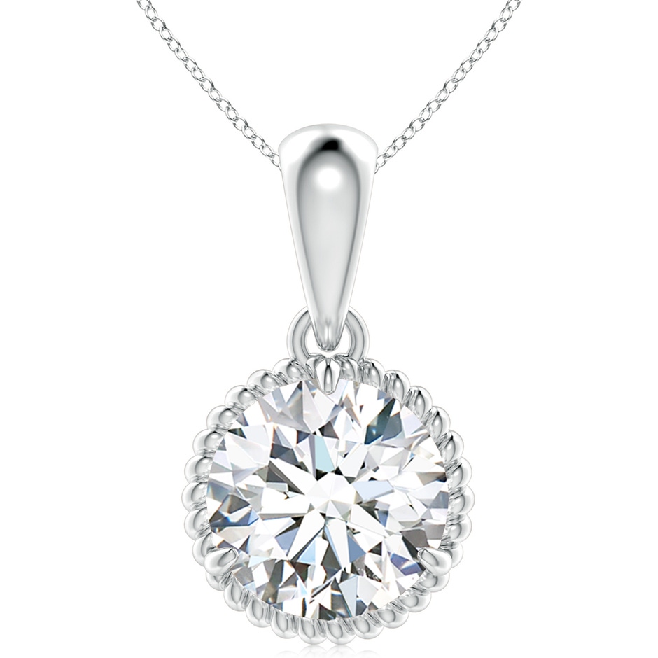 11.1mm FGVS Lab-Grown Rope-Framed Claw-Set Diamond Solitaire Pendant in White Gold 
