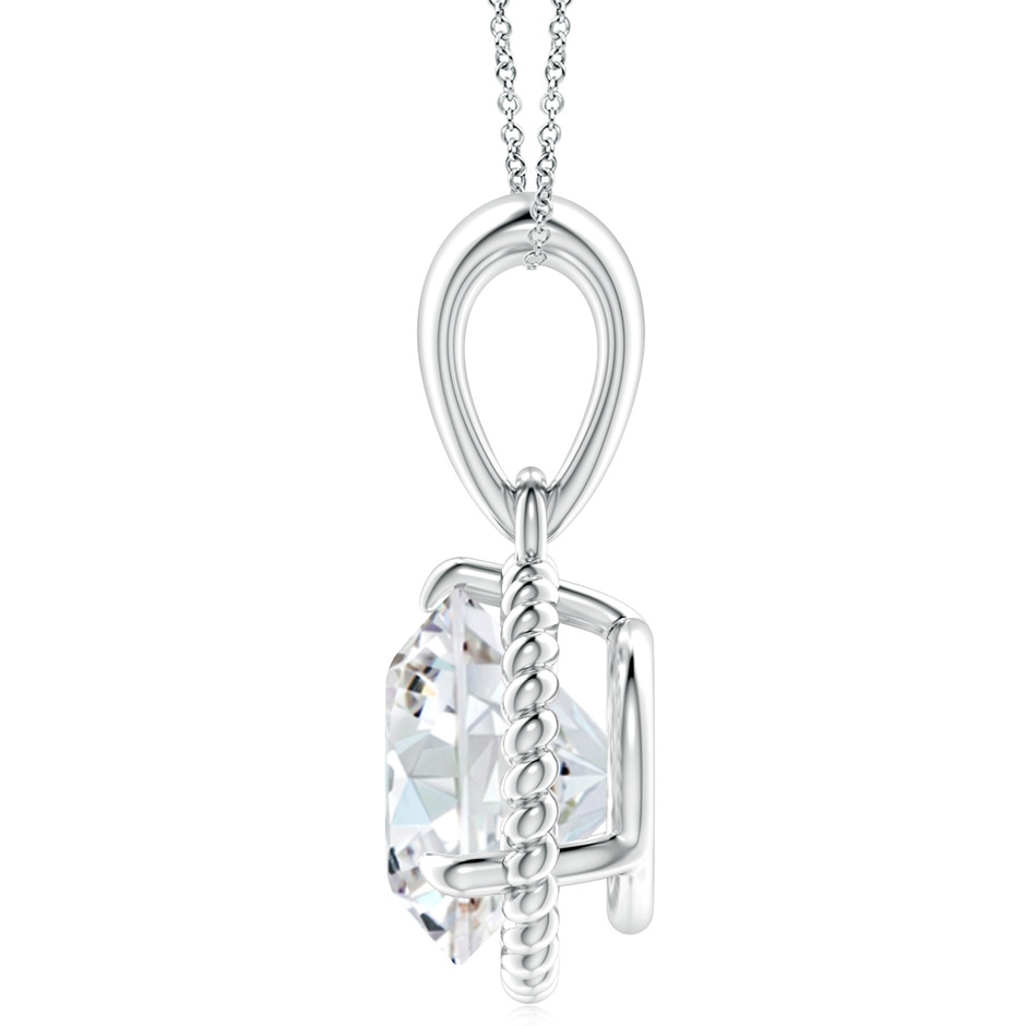 11.1mm FGVS Lab-Grown Rope-Framed Claw-Set Diamond Solitaire Pendant in White Gold side 199