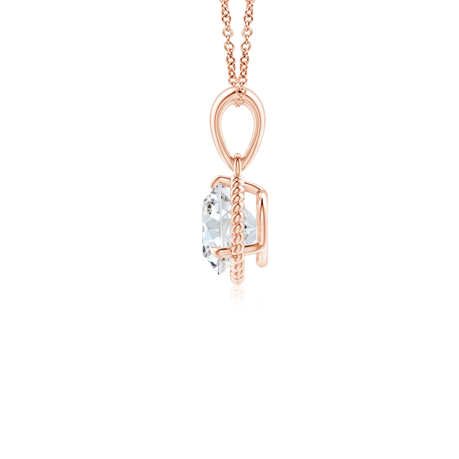 5.1mm FGVS Lab-Grown Rope-Framed Claw-Set Diamond Solitaire Pendant in Rose Gold side 199