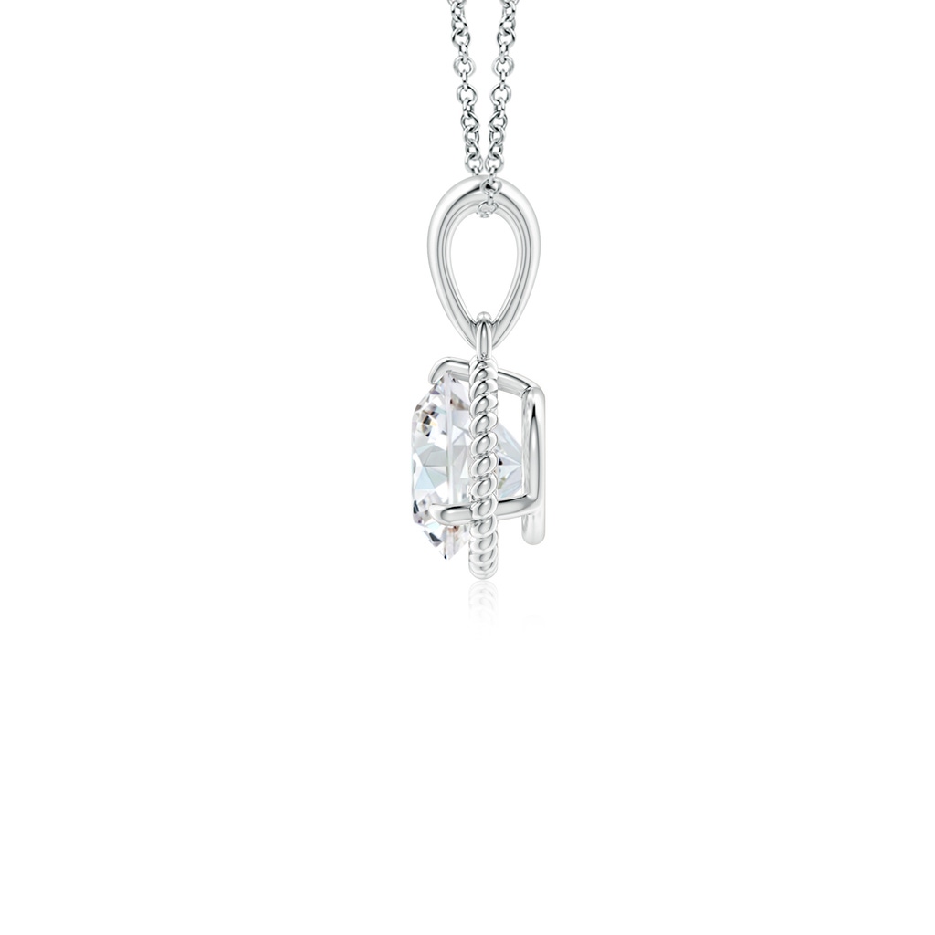 5.1mm FGVS Lab-Grown Rope-Framed Claw-Set Diamond Solitaire Pendant in White Gold side 199