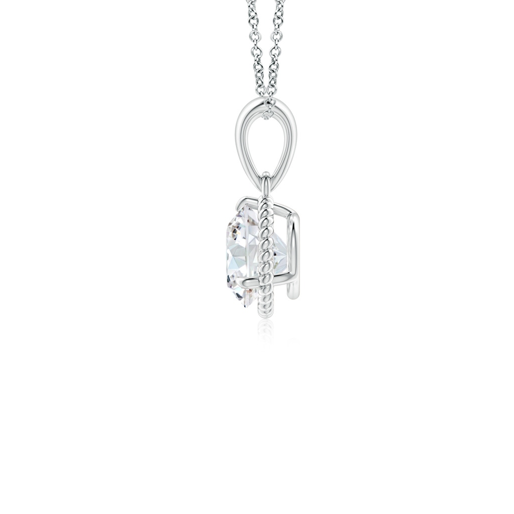 5.1mm FGVS Lab-Grown Rope-Framed Claw-Set Diamond Solitaire Pendant in White Gold Side 199