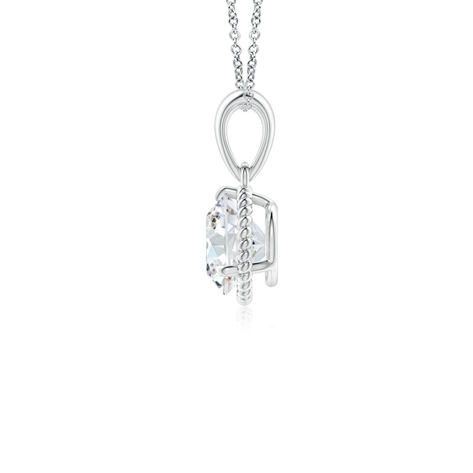 6.4mm FGVS Lab-Grown Rope-Framed Claw-Set Diamond Solitaire Pendant in White Gold side 199