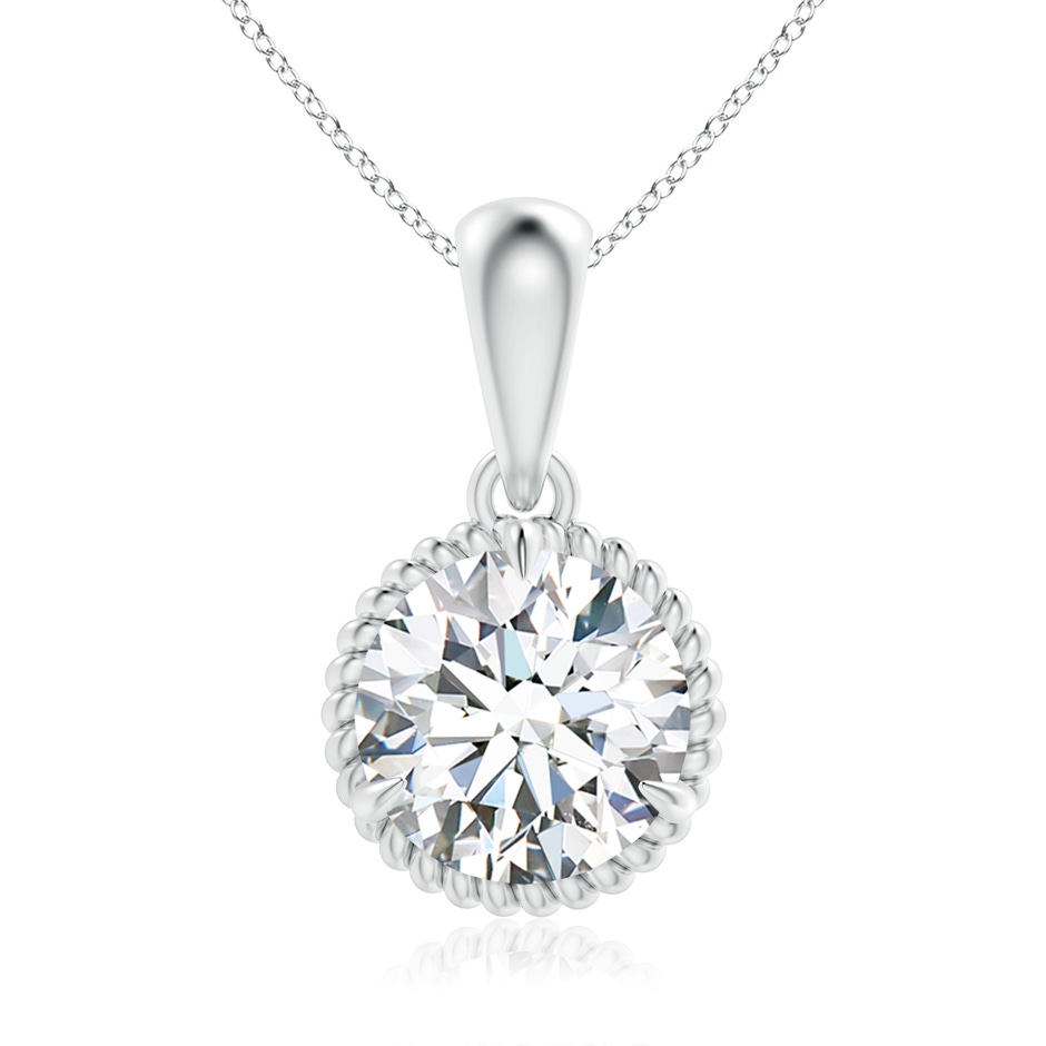 8.1mm FGVS Lab-Grown Rope-Framed Claw-Set Diamond Solitaire Pendant in S999 Silver 