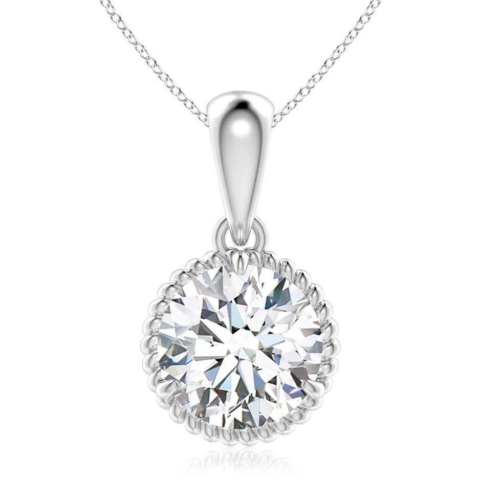 9.2mm FGVS Lab-Grown Rope-Framed Claw-Set Diamond Solitaire Pendant in P950 Platinum 