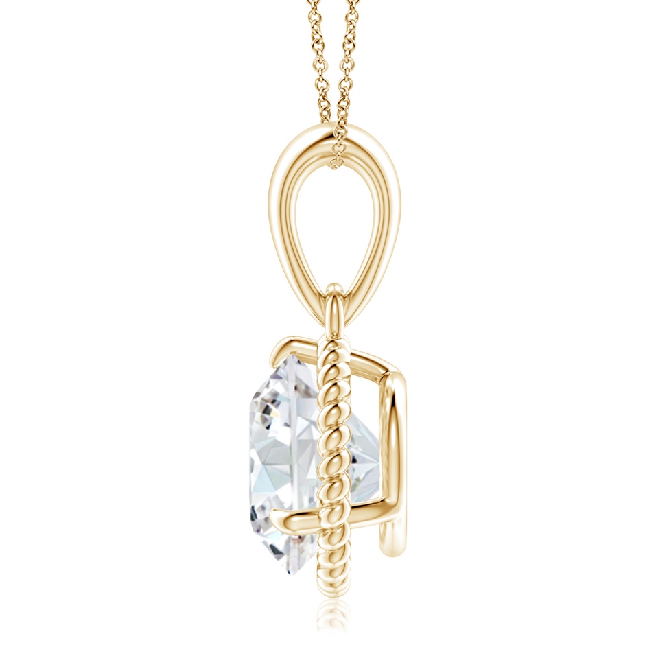 9.2mm FGVS Lab-Grown Rope-Framed Claw-Set Diamond Solitaire Pendant in Yellow Gold side 199