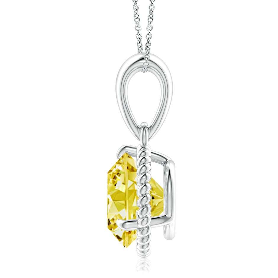 9.2mm Labgrown Rope-Framed Claw-Set Lab-Grown Fancy Intense Yellow Diamond Solitaire Pendant in P950 Platinum side 199