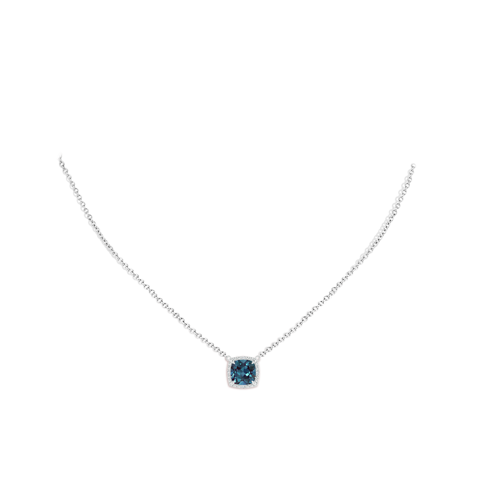 8mm Labgrown Claw-Set Lab-Grown Alexandrite Beaded Halo Necklace in P950 Platinum pen