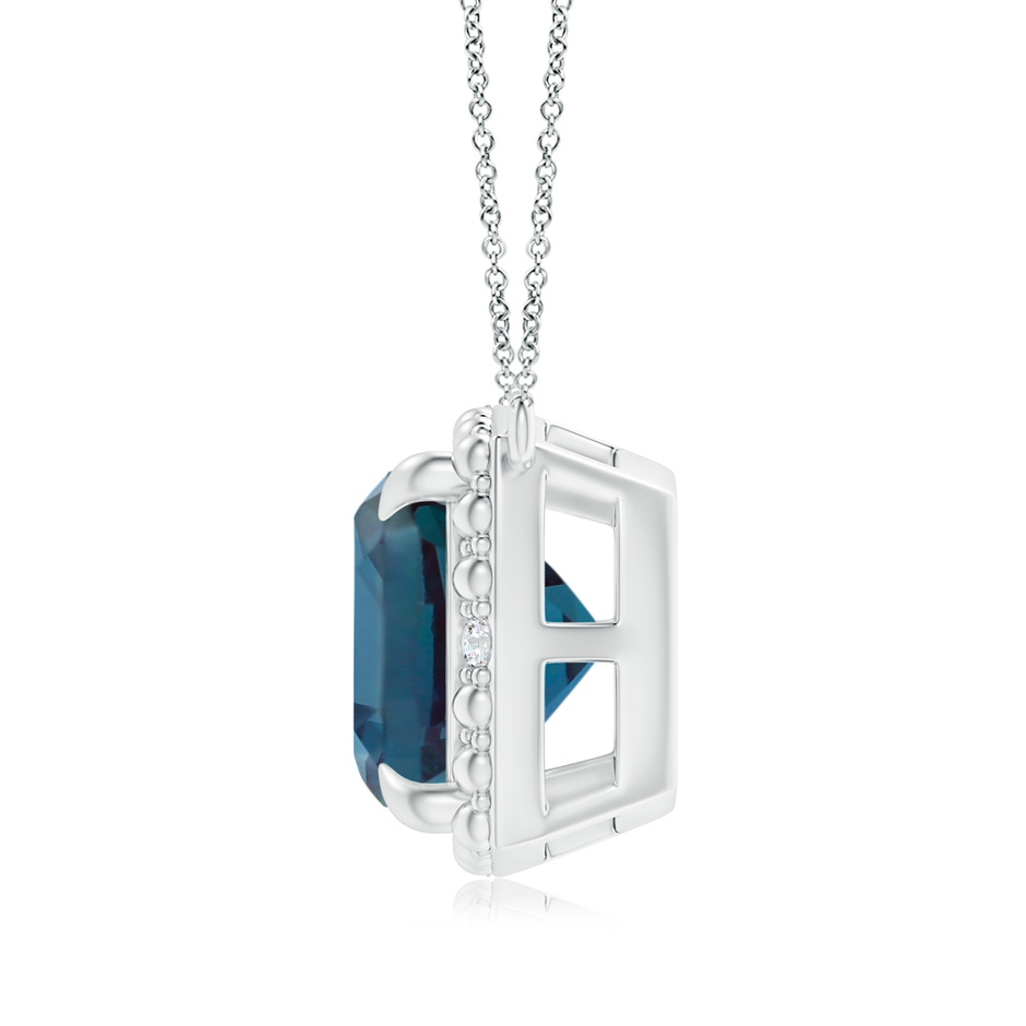 9mm Labgrown Claw-Set Lab-Grown Alexandrite Beaded Halo Necklace in P950 Platinum side 199
