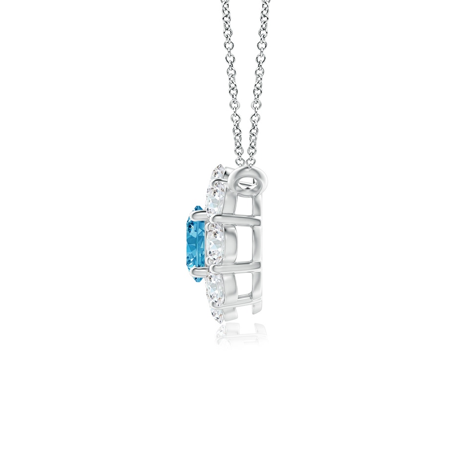 3.5mm Labgrown Prong-Set Round Lab-Grown Fancy Intense Blue Diamond Halo Pendant in White Gold side 199