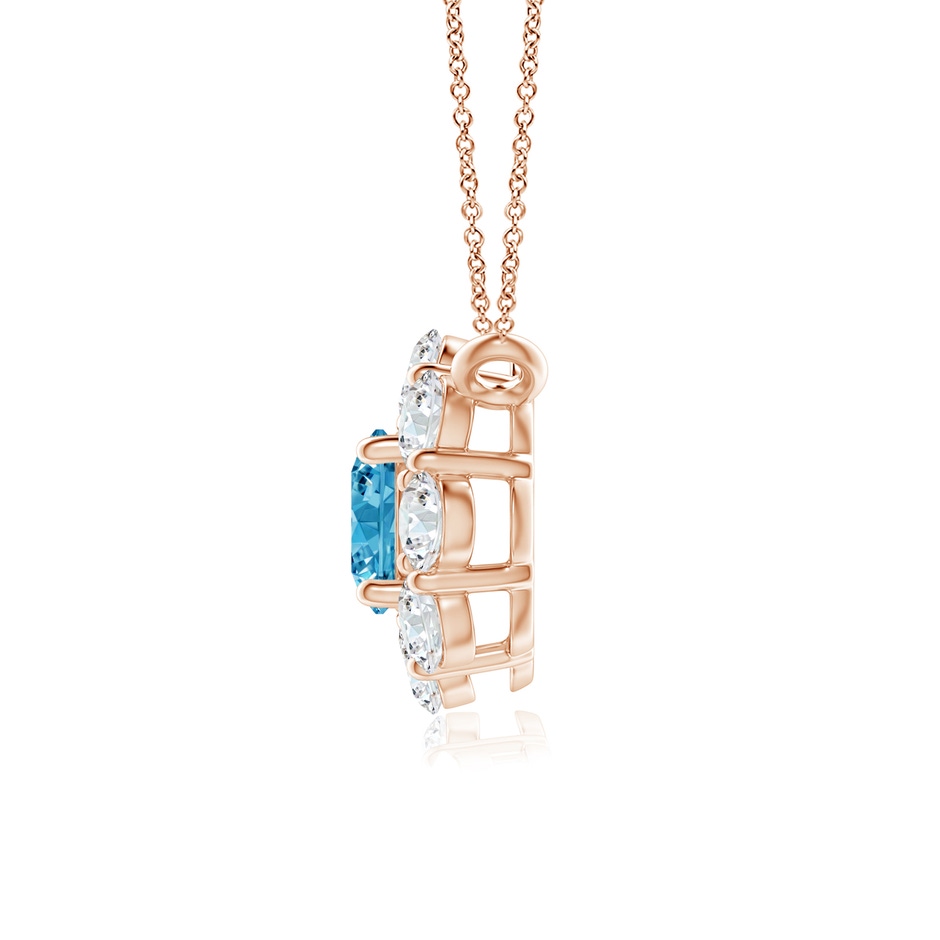 4.2mm Labgrown Prong-Set Round Lab-Grown Fancy Intense Blue Diamond Halo Pendant in Rose Gold side 199