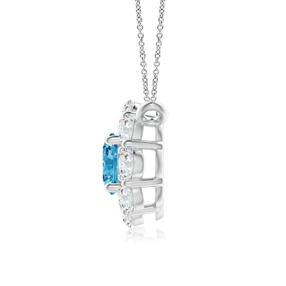 4.6mm Labgrown Prong-Set Round Lab-Grown Fancy Intense Blue Diamond Halo Pendant in 18K White Gold side 199