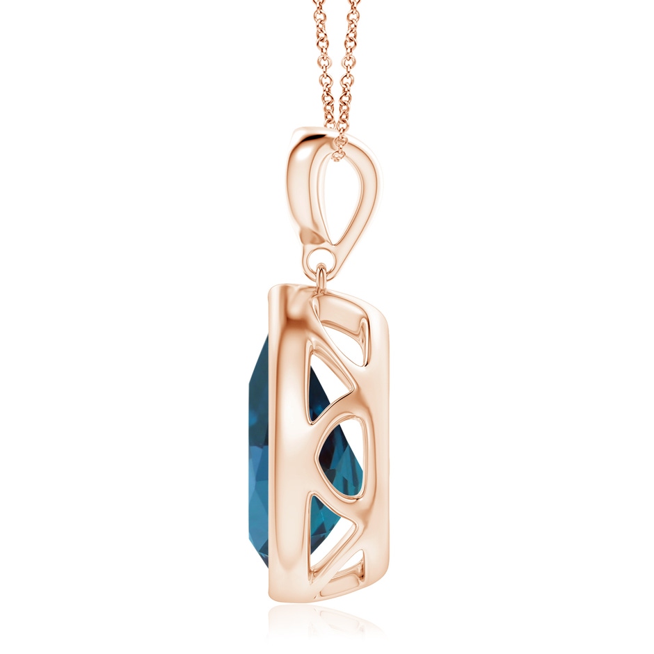 12x8mm Labgrown Bezel-Set Lab-Grown Alexandrite Teardrop Pendant with Diamond in 18K Rose Gold side 199