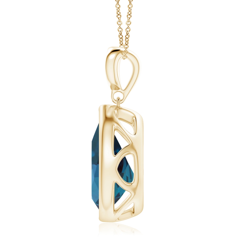 12x8mm Labgrown Bezel-Set Lab-Grown Alexandrite Teardrop Pendant with Diamond in Yellow Gold side 199