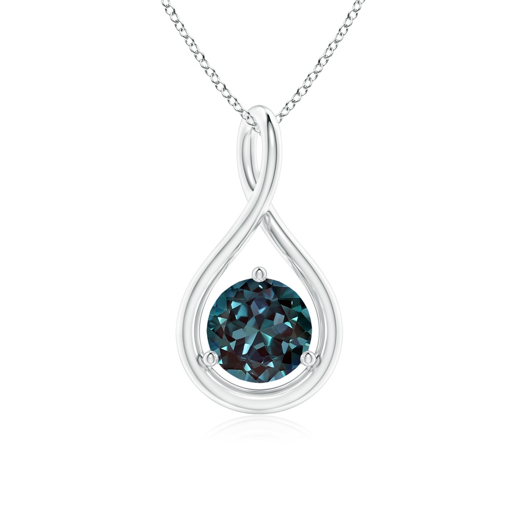 6mm Labgrown Solitaire Lab-Grown Alexandrite Infinity Twist Pendant in P950 Platinum