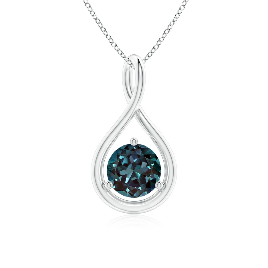 6mm Labgrown Solitaire Lab-Grown Alexandrite Infinity Twist Pendant in White Gold 