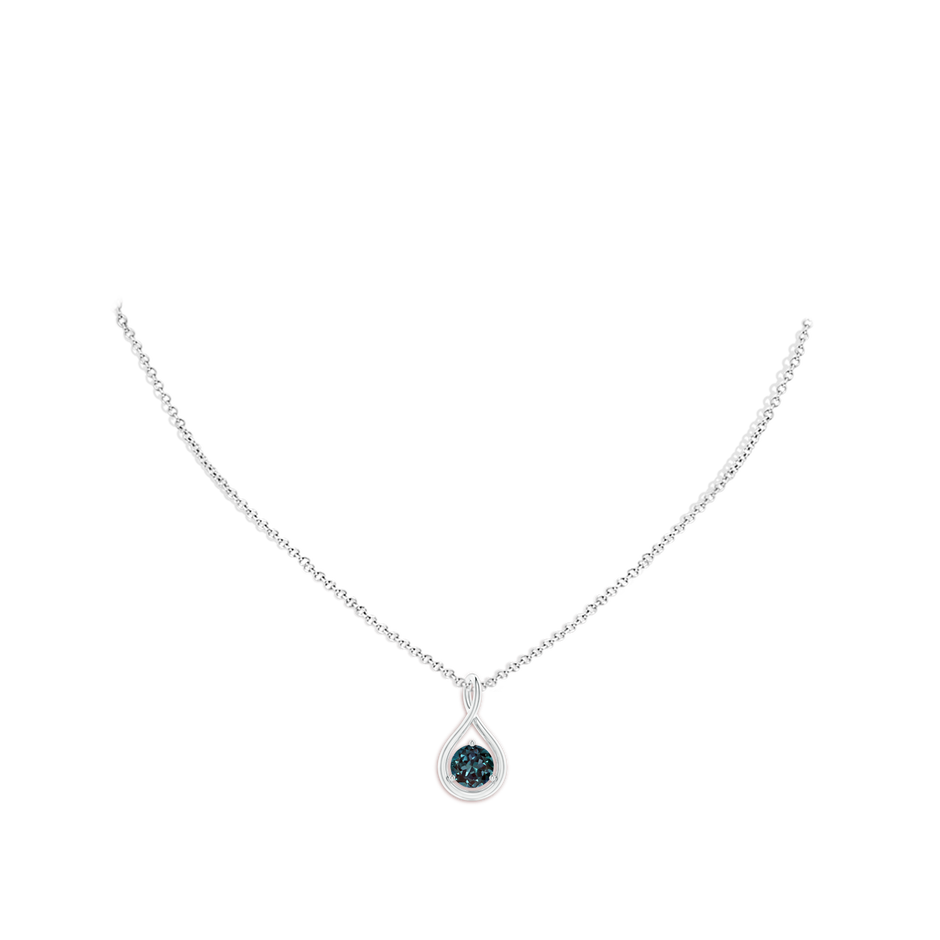 7mm Labgrown Solitaire Lab-Grown Alexandrite Infinity Twist Pendant in White Gold pen