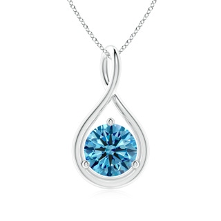 6.4mm Labgrown Solitaire Round Lab-Grown Fancy Intense Blue Diamond Infinity Twist Pendant in P950 Platinum