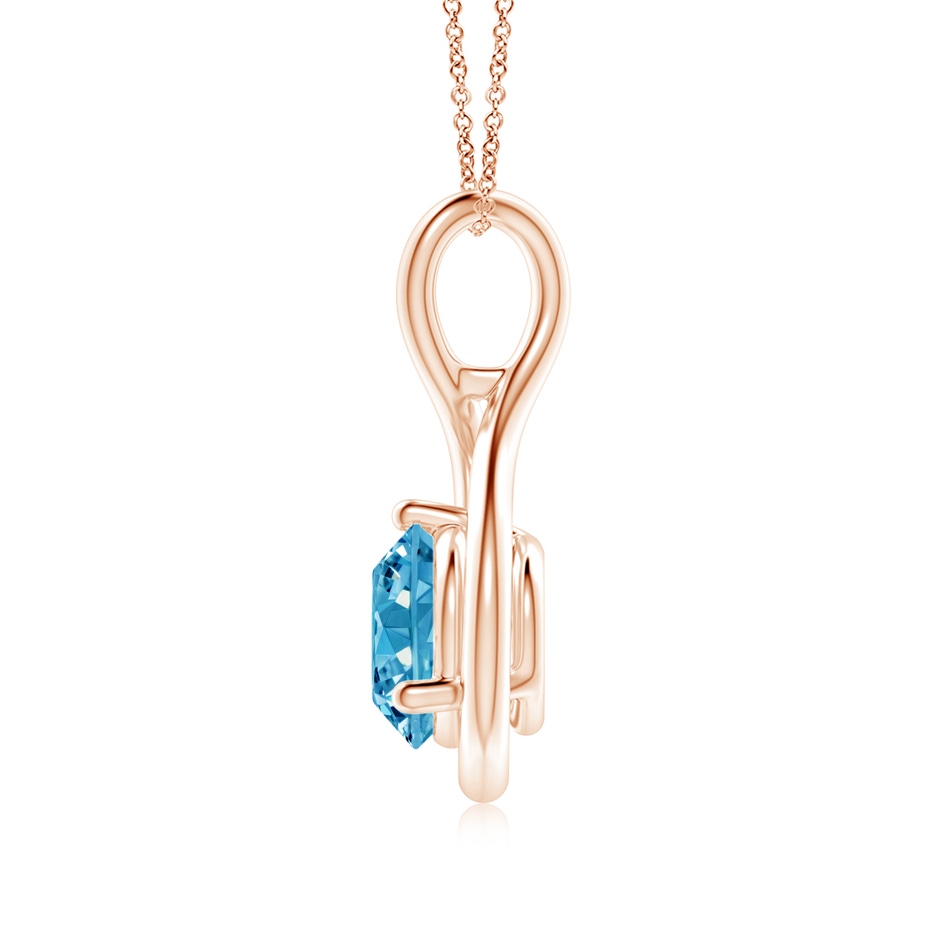 6.4mm Labgrown Solitaire Round Lab-Grown Fancy Intense Blue Diamond Infinity Twist Pendant in Rose Gold side 199