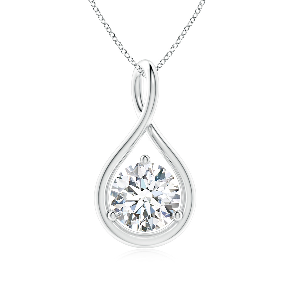 6.4mm FGVS Lab-Grown Solitaire Round Diamond Infinity Twist Pendant in White Gold 