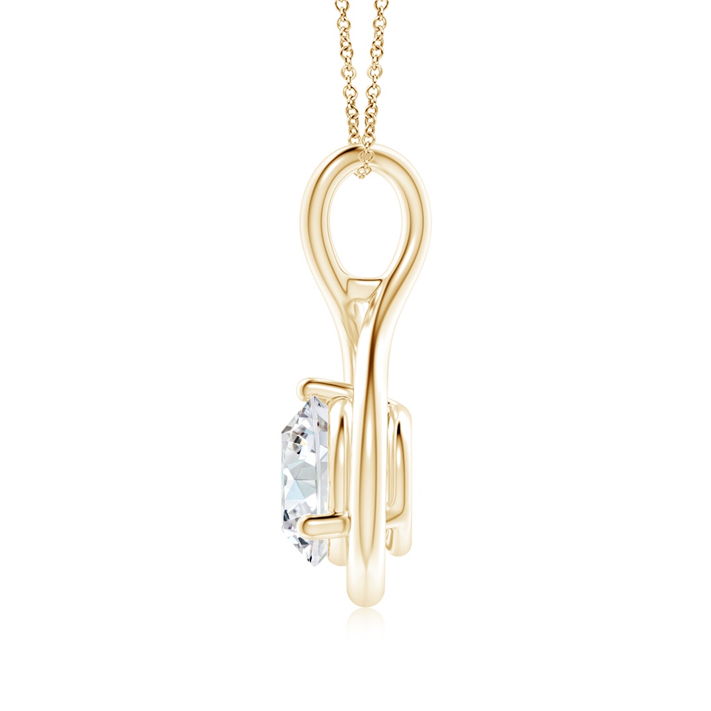 6.4mm FGVS Lab-Grown Solitaire Round Diamond Infinity Twist Pendant in Yellow Gold - side 199