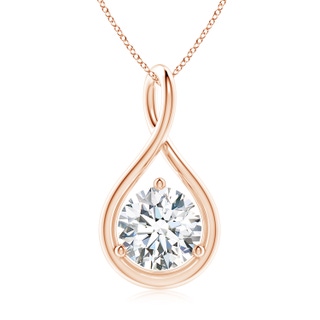 8mm FGVS Lab-Grown Solitaire Round Diamond Infinity Twist Pendant in Rose Gold