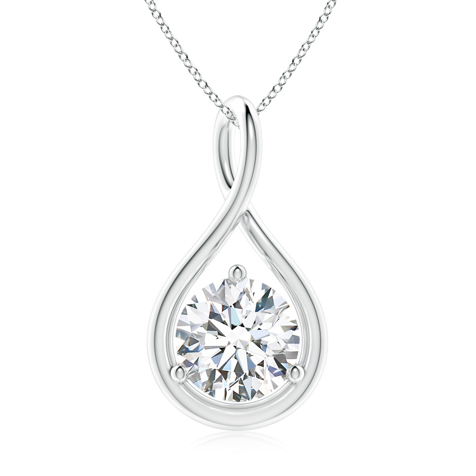 8mm FGVS Lab-Grown Solitaire Round Diamond Infinity Twist Pendant in S999 Silver 