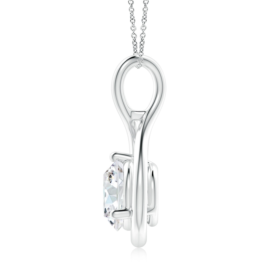 8mm FGVS Lab-Grown Solitaire Round Diamond Infinity Twist Pendant in S999 Silver side 199
